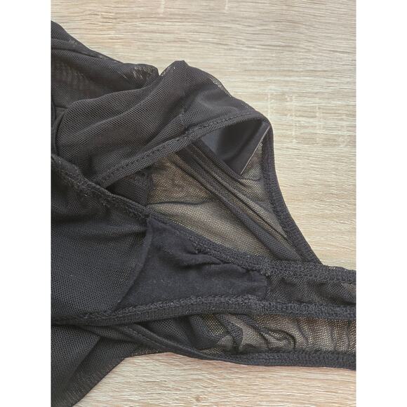 OUT FROM UNDER Urban Outfitters Harlow Sheer Mesh Corset Bodysuit Medium Black - Picture 13 of 15